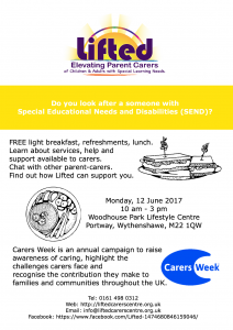 Poster for Lifted's Carers Week 2017 Information Event