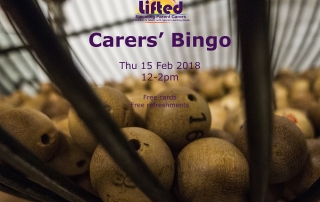 Lifted Carers' Bingo 2018 poster | original image from pixabay.com