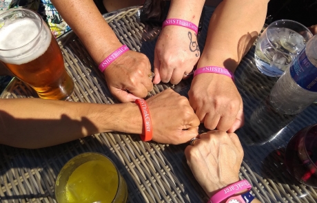 carers from Lifted showing off their "NHS Think Carer" wristbands