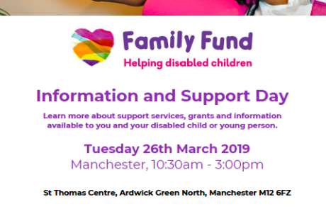 Full flyer of the Family Fund Information and Support Day