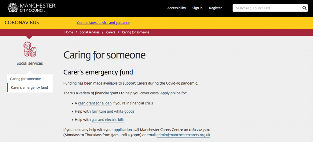 ﻿Screenshot of the Carer's Emergency</div></div><div class=