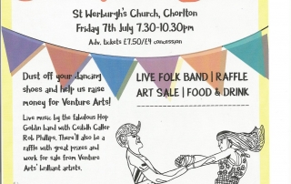 poster for Venture Arts' Ceilidh music and dance fundraiser