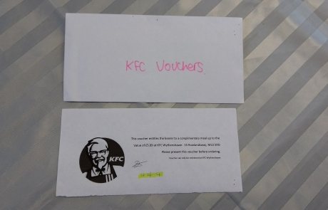 KFC voucher for the Lifted Christmas raffle