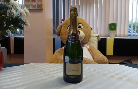 Bottle of Tesco champagne for the Lifted Christmas raffle