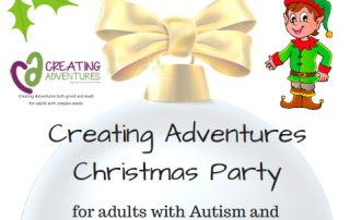 Creating Adventures Christmas party flyer (cropped for use as page header)