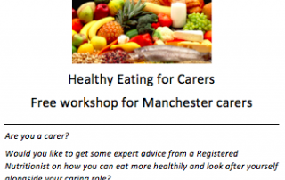 cropped screenshot of the Healthy Eating for Carers workshop flyer