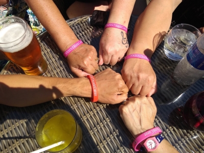 carers from Lifted showing off their "NHS Think Carer" wristbands