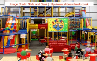 the play areas at Slide and Seek in Hyde | image credit: www.slideandseek.co.uk