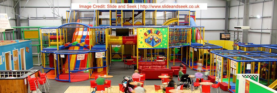 the play areas at Slide and Seek in Hyde | image credit: www.slideandseek.co.uk