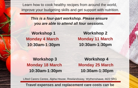 'Cookery and Nutrition Course | Image credits: Manchester Carers Network