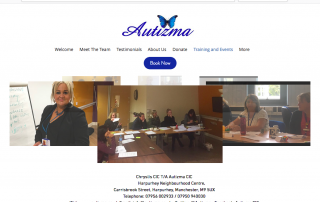 screenshot of Autizma's website events page