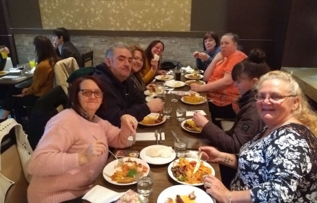 parent-carers having buffet lunch in The Real China at The Lowry Outlet Mall